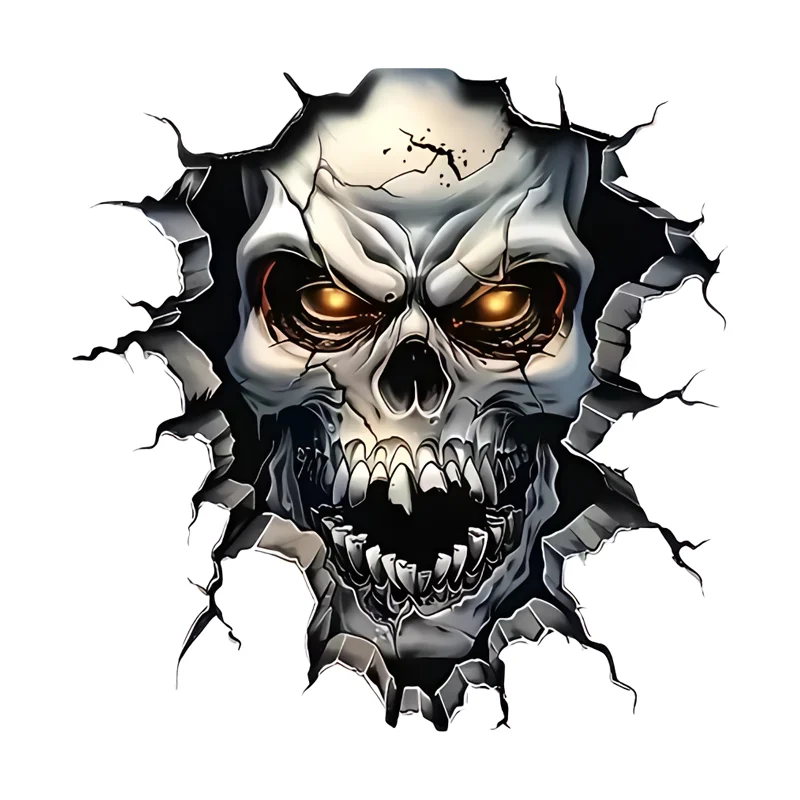 Skeleton Crack Opening Hole Wall Sticker Wallpapers Stylish PVC Accessories Decoration Exterior Part Products Personality Decals