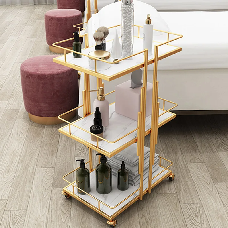 Rolling Trolley Storage Pedicure Food Serving Cart Hotel Elegant Hairdresser Clinical Service Iron Beauty Muebles Belleza Salon