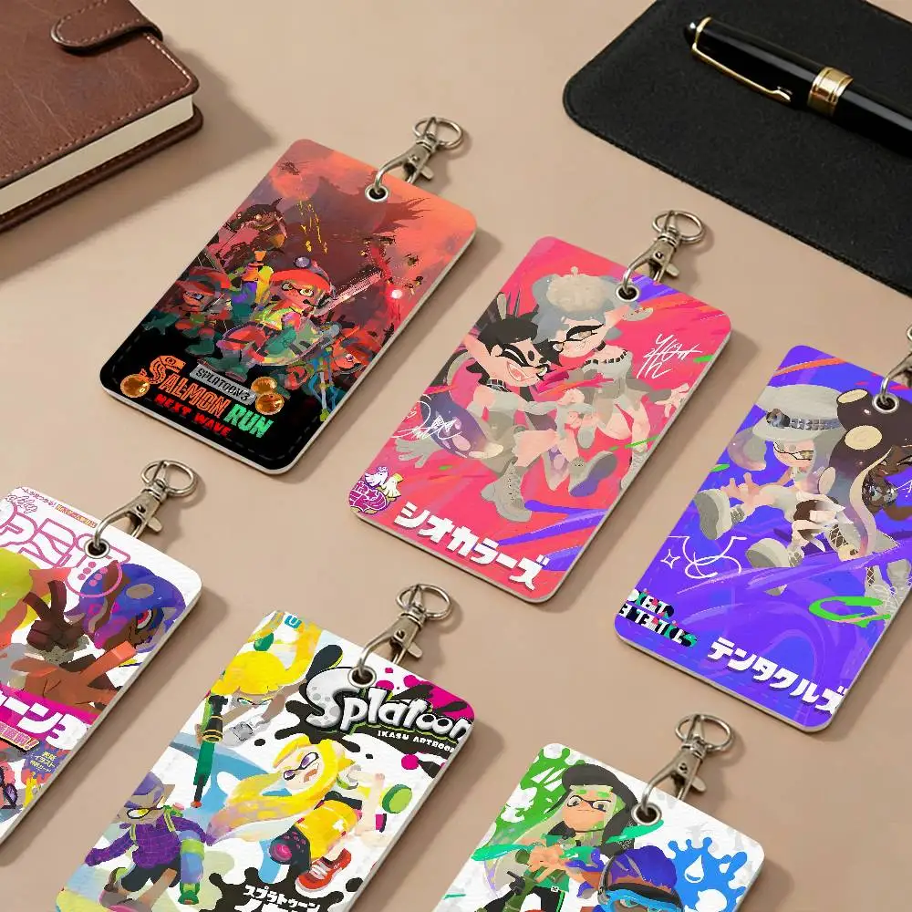 Game S-Splatoon 3 PU-Leder-Kartenhalter, Anti-Verlust-Schutzhüllen für Karten