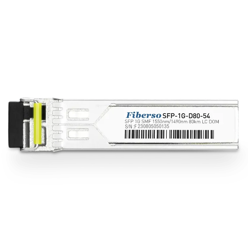 

Fiberso Compatible 1000BASE BiDi SFP Module LC 80KM 1550/1490nm SM Fiber Optical Transceiver for Network Switches