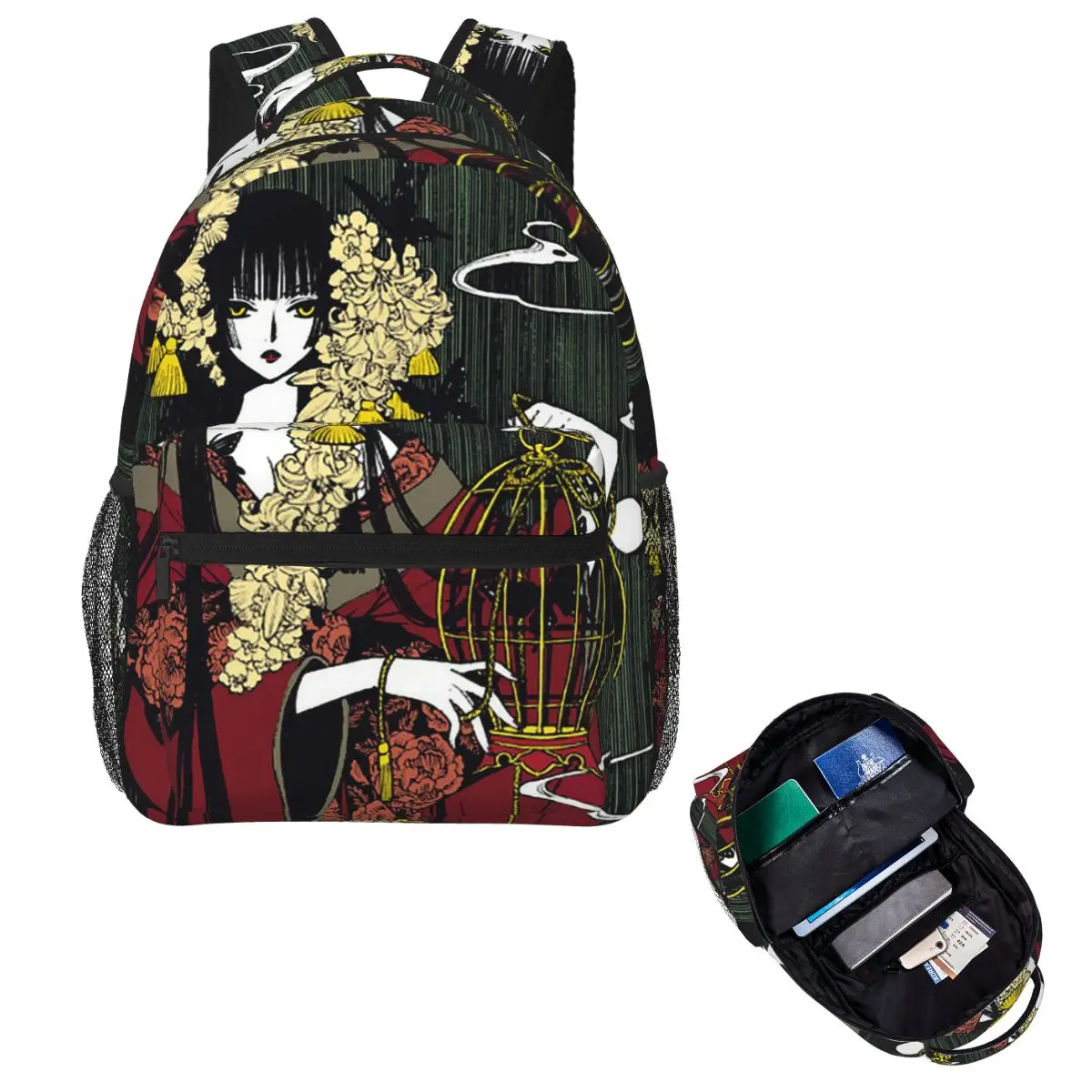 Comic XxxHOLiC Ichihara Yuuko Student Backpack School Bag Hiking Travel Daypack for Men Women Fashion Bookbag Shoulder Bags