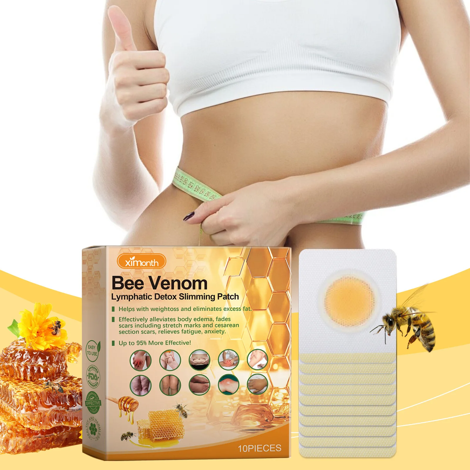 4pcs/set Ximonth Body Slimming Paste Body Slimming Paste Body Slimming Increase Vitality Digestion Health Reduction Swelling