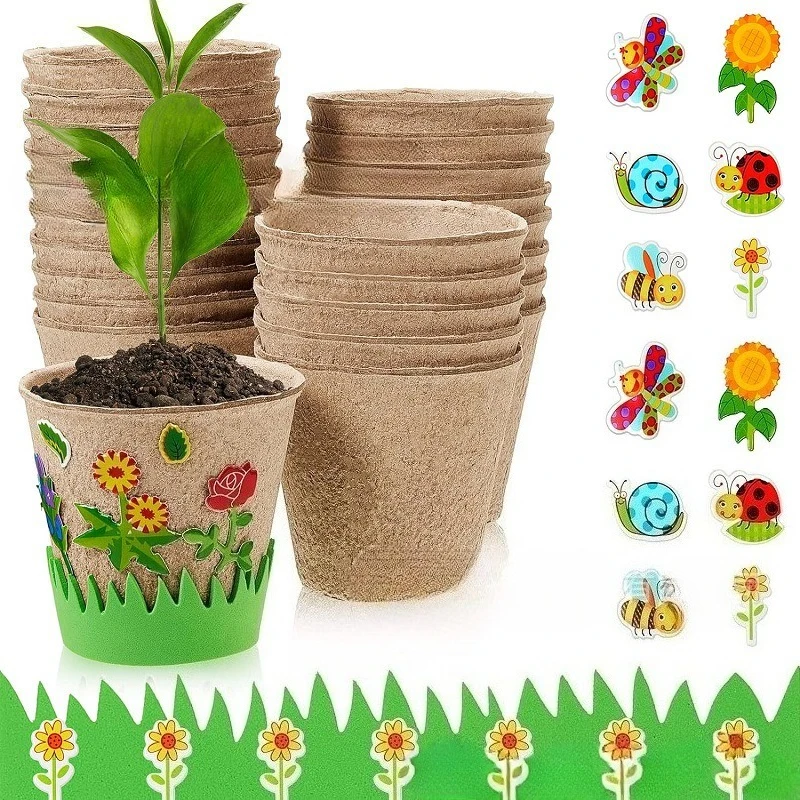 Children's planting foam flower pot planting DIY painting seedling cup garden paper pot craft set