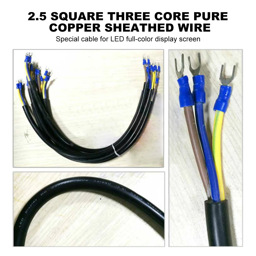 Pure Copper LED Display Cable 2.5 Square Three Core National Standard Cable For Full Color Large Screen Specialty