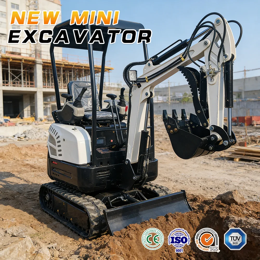 2 Ton Mini Excavator EPA Euro 5 Standard Hydraulic Digger With Closed Cab For Construction Small Excavator For Kubota Engine