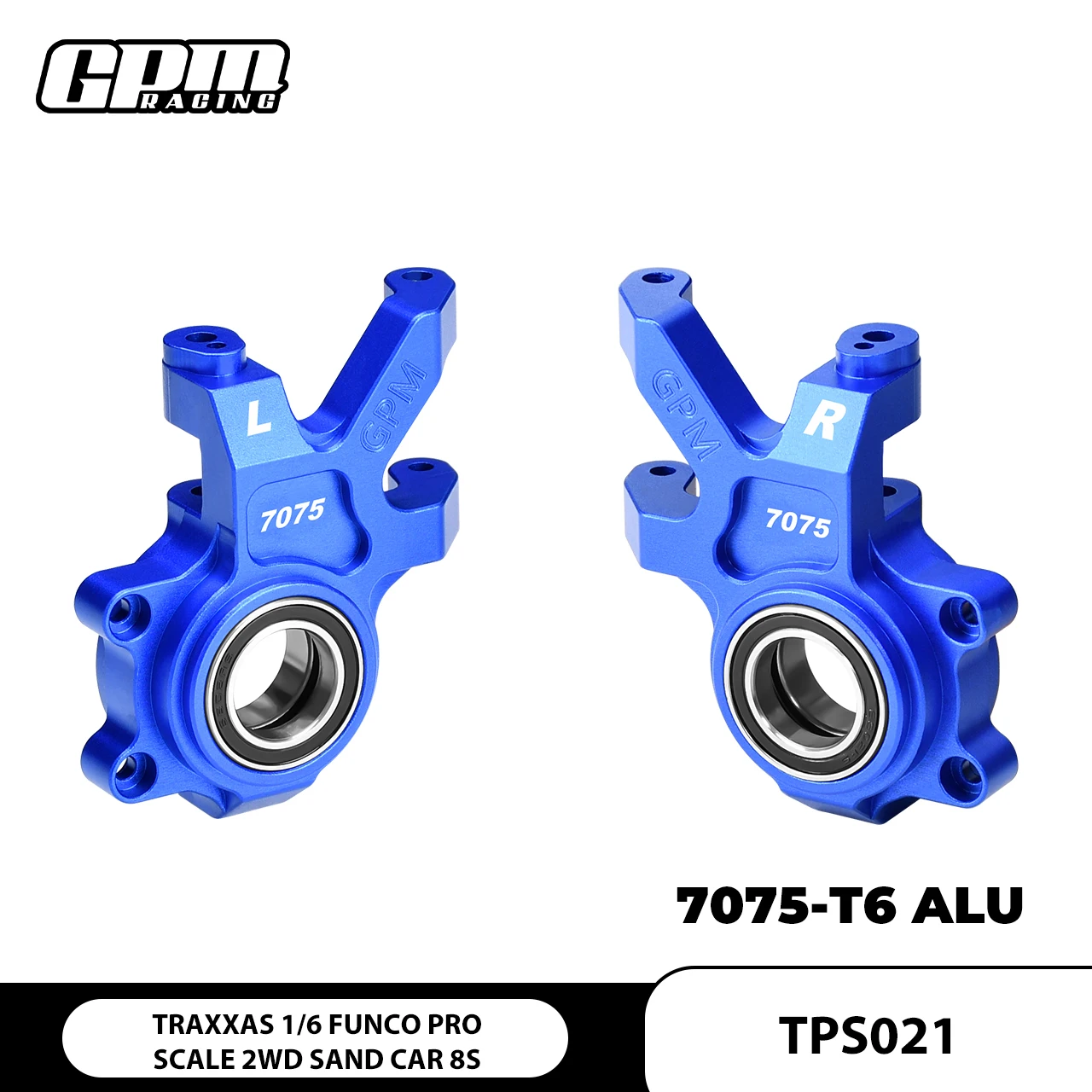 GPM 7075 Aluminiowe Przednie Powiększone Bloki Kierownicze TRAXXAS 1/6 Funco Pro Sand Car 8S