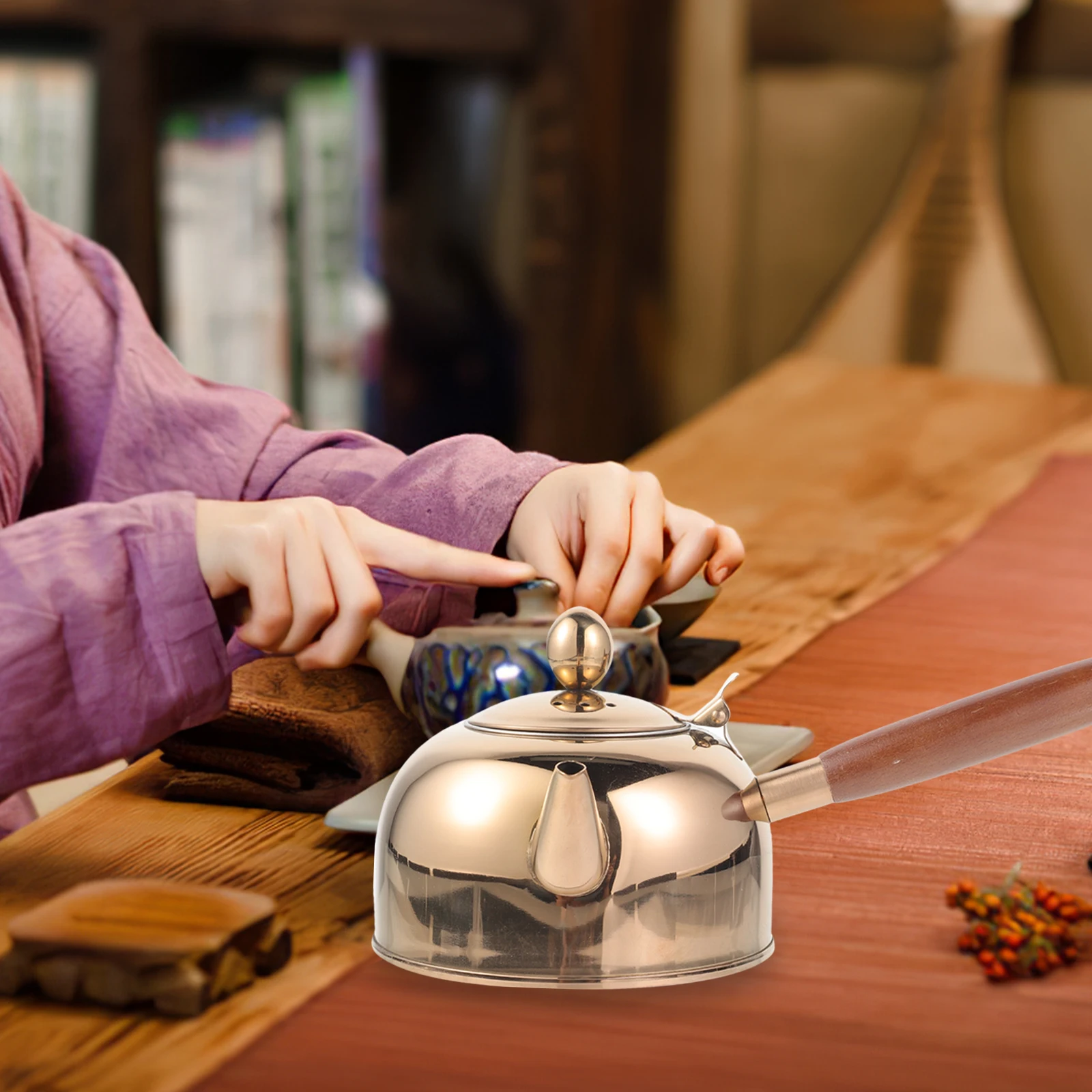 

Stainless Steel Tea Kettle Electric Teapot Pots Golden Stovetop Kitchen Water Kettle Side H Strainer Cup Gas