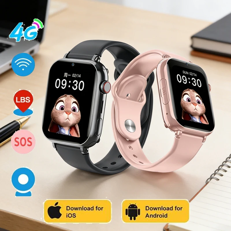 

4G Smart Watch Kids LBS Location SOS Phone Call SIM Card Camera Photo Alarm Clock Children Electronic Watch Gift For Boy Girls