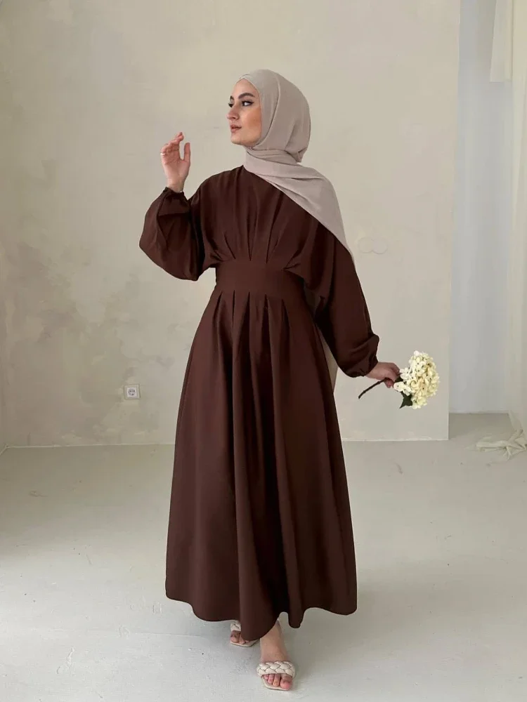 Eid Modest Muslim Dress for Women Jalabiya Ramadan Robe Dress 2024 Ramadan Caftan Party Long Dresses Vestido Largo Full Sleeve