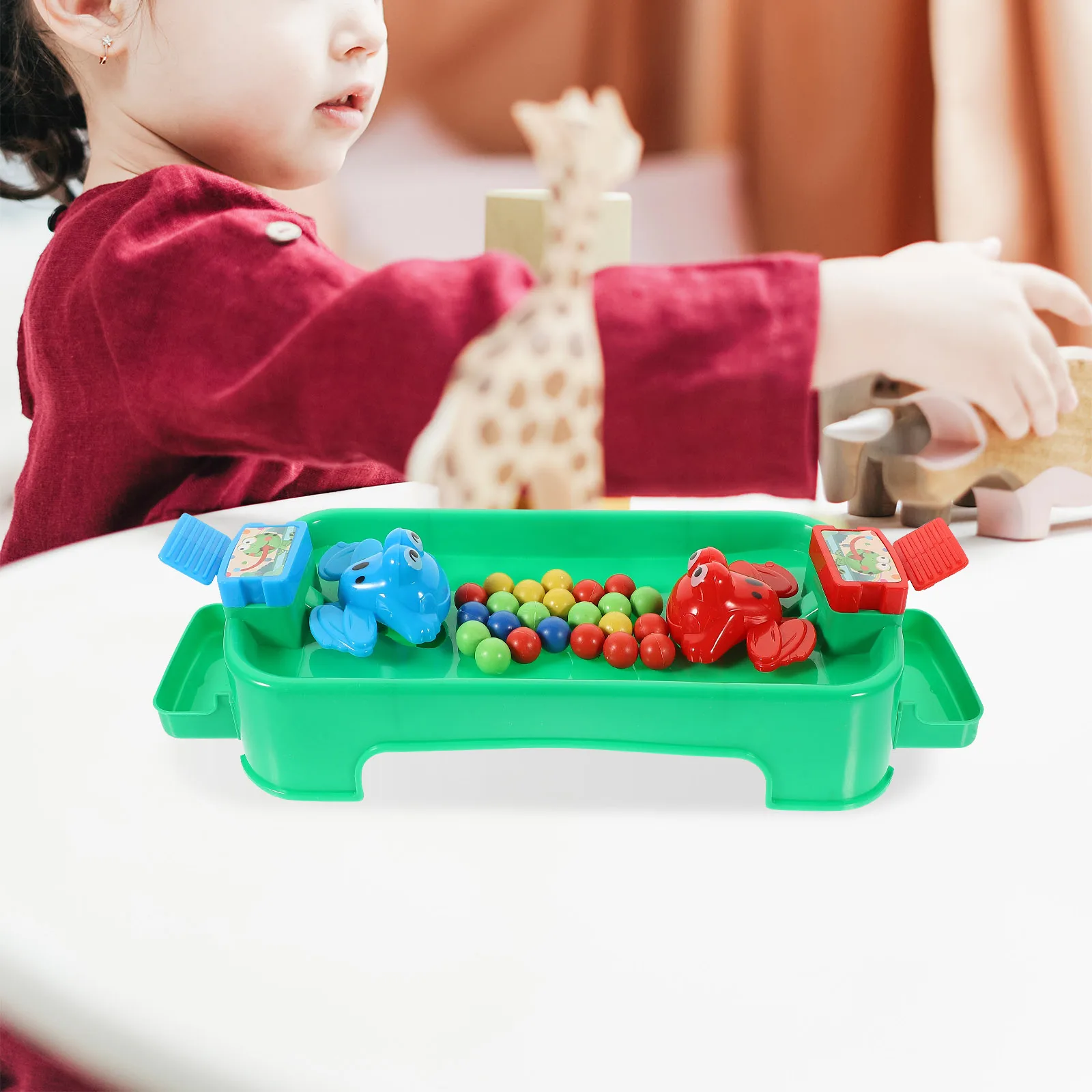 1 Juego de ranas come cuentas, tablero educativo de reconocimiento de Color para niños, padres, juego interactivo con cuentas coloridas, aprendizaje divertido