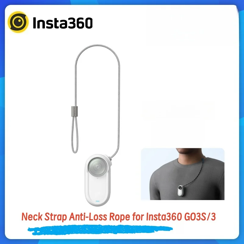Insta360 GO 3/3S Neck Strap Anti-Loss Rope Dual Protection Silicone TPU Case Lightweight Secure for Camera|Prevent Drops Loss