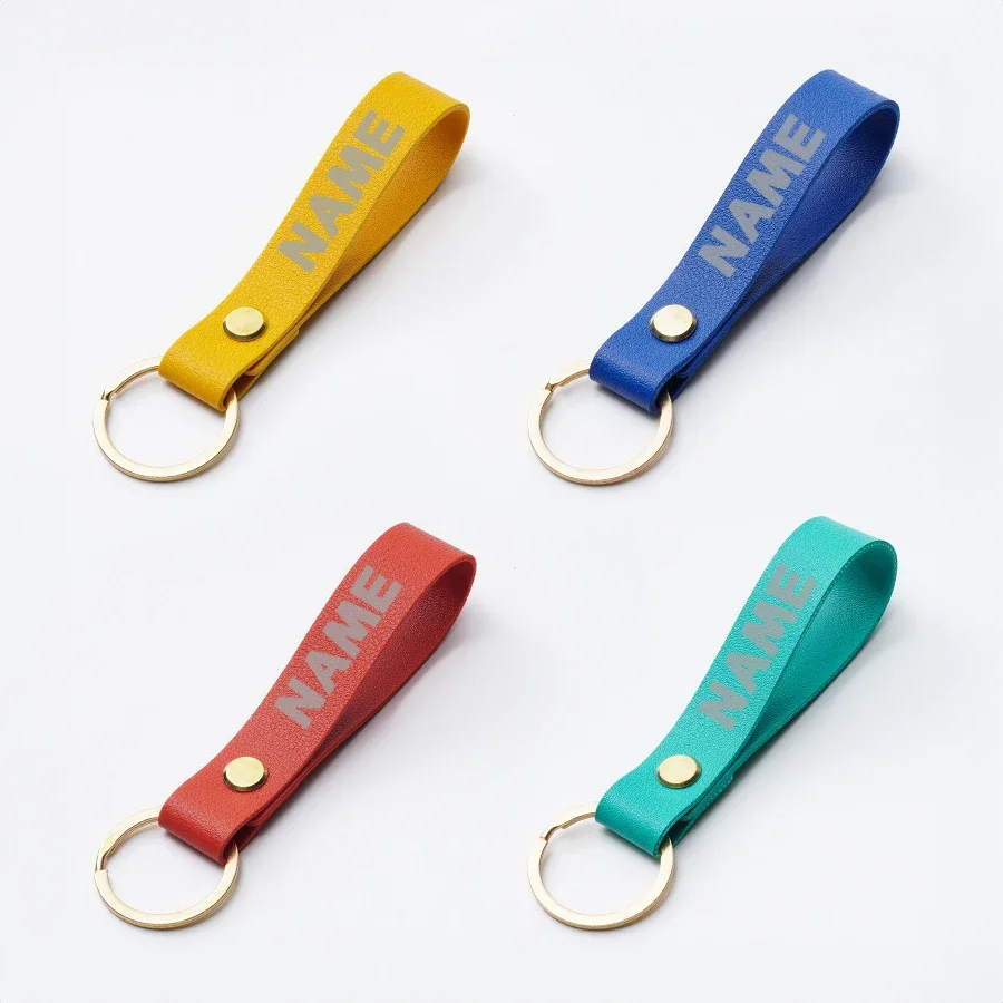 Customized PU Leather Keychain Business Gifts Leather Key Chain For Women Gifts Car Key Strap Waist Wallet Keychains Keyrings