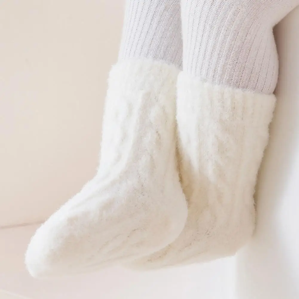 

Children Socks 1 Pair Winter Warm Baby Mid Tube Socks Thick Soft Toddler Non-slip Thermal Socks Cozy Stretchy Long for Boys