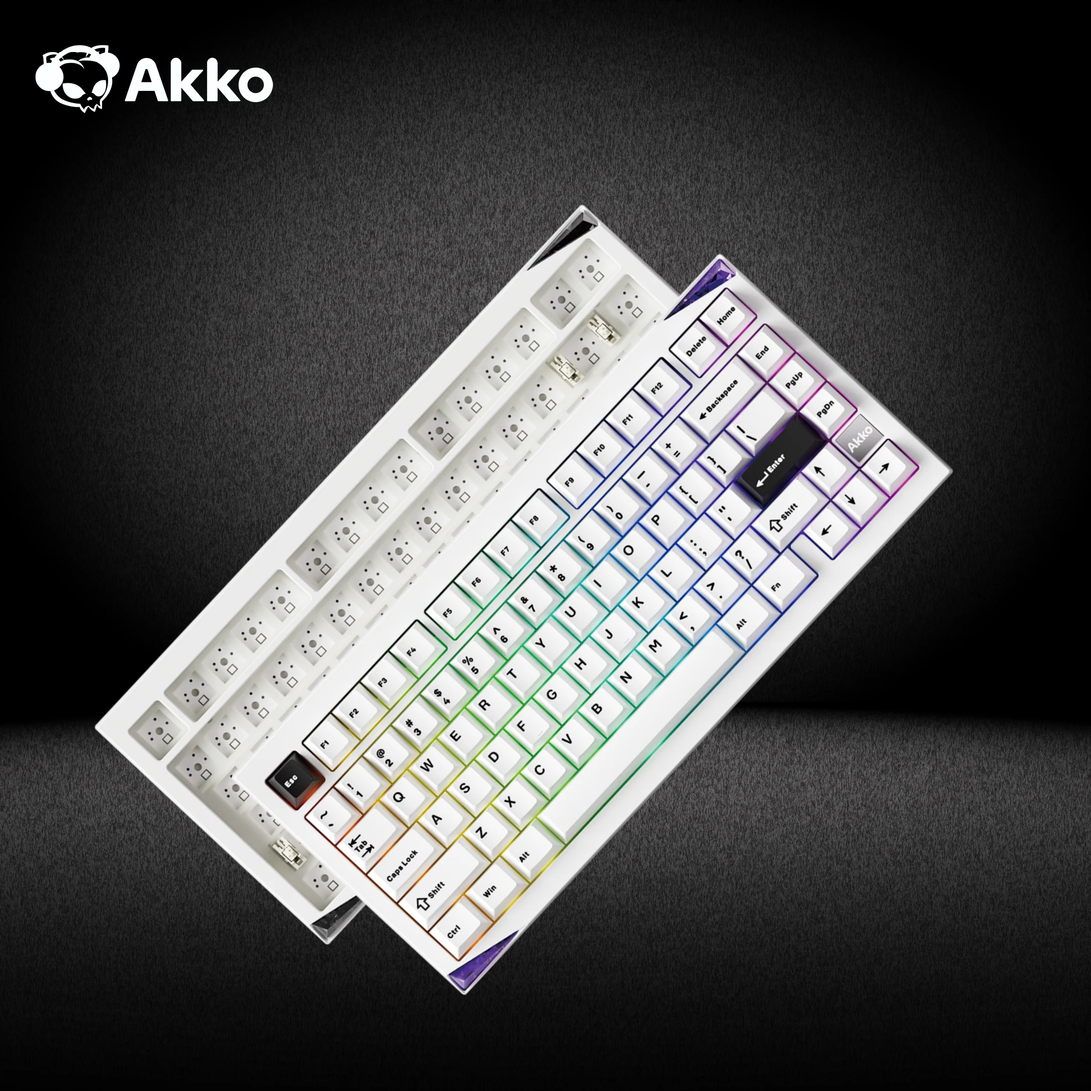 

Механическая клавиатура Akko Mineral 01 VIA/комплект Barebone, алюминий, 81 клавиша, RGB, трехрежимная беспроводная пользовательская клавиатура/комплект с возможностью горячей замены