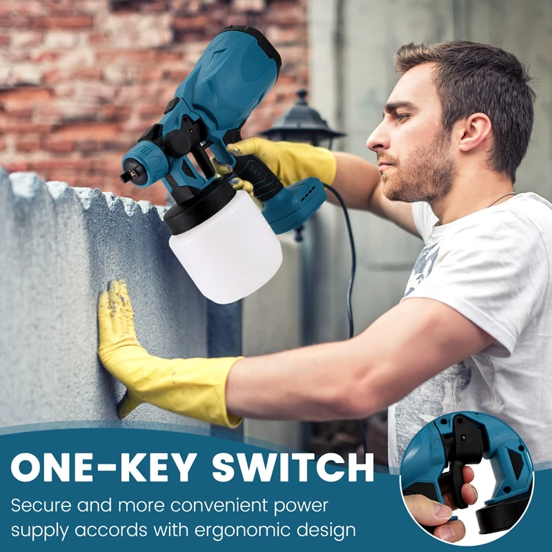 Schnurloses elektrisches Sprühgerät, tragbar, für den Haushalt, Desinfektion, einfach einstellbarer Knopf, Farbspritzgerät für 18-V-Batterie, Makita