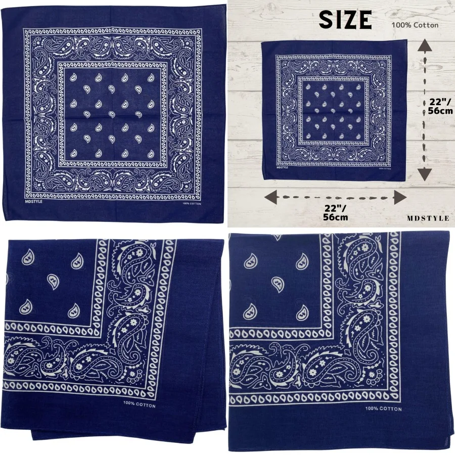 100 باندانا قطن للرجال والنساء 22x22 بيزلي نمط منديل عقال وشاح تنوعا الإكسسوارات للخارج عادية