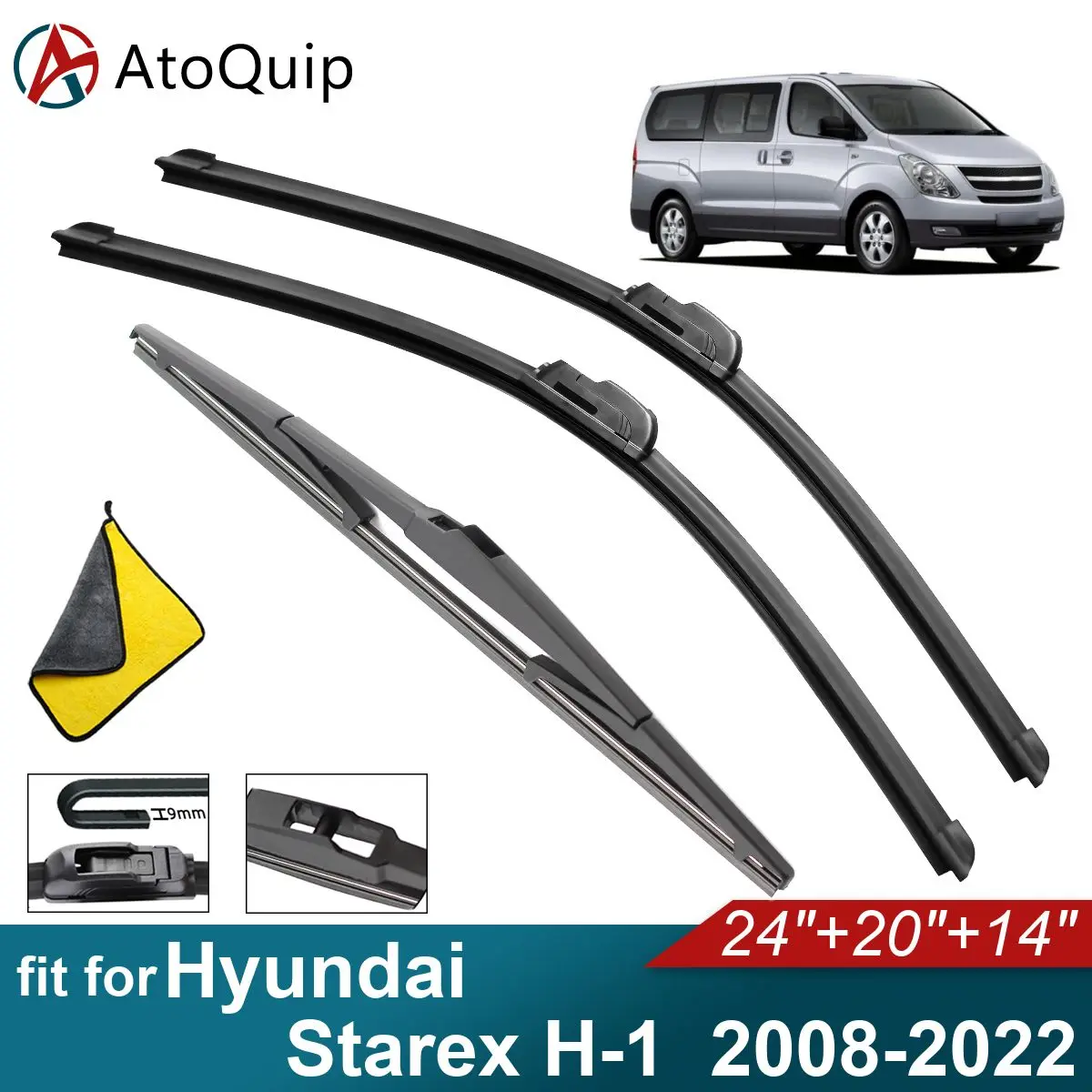 Car Windshield Wiper Blades Fit For Hyundai Starex H-1 Rear Wiper Blades Soft Rubber Auto Front Windscreen