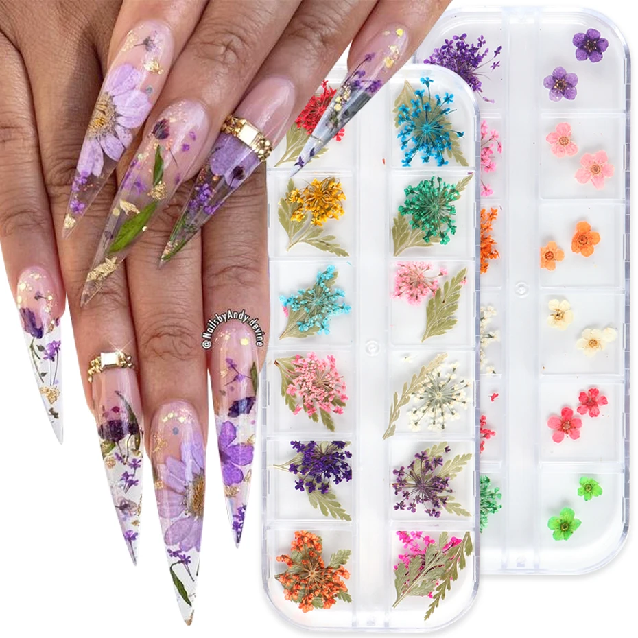 Mixed 3D Flower Stickers Floral Leaf Sliders Nail Art Decorations Decals DIY Gel Polish Manicure Jewelry Accessories JIF25-41-1