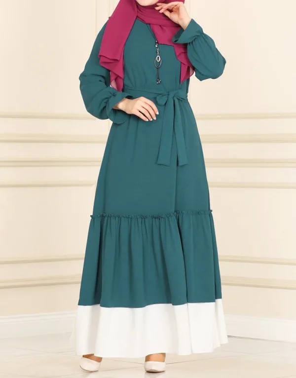 Islam Abaya Herbst frauen Kleid Nahen Osten Arabischen Mode Langarm Frische Und Süße Roben Neue Casual Lose Muslimischen Weibliche