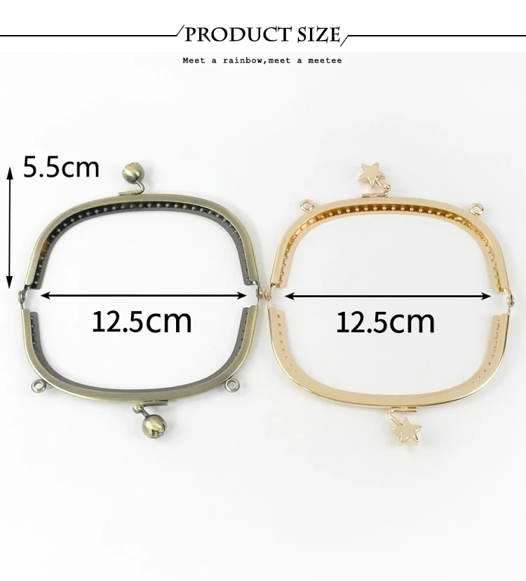 2/5Pcs Deepeel 12.5cm Star Flower Purse Frame Kiss Clasp Bags Handle DIY Handmade Handles Sewing Wallet Hardware Bag Accessories
