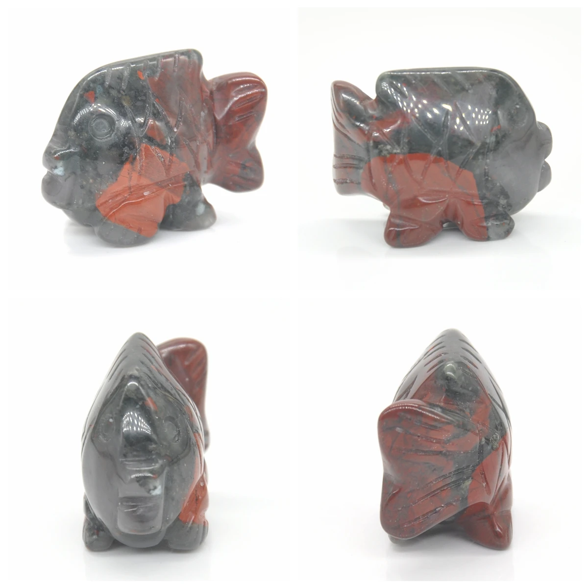1.5インチの天然宝石の魚の像,癒しのためのクリスタルの装飾,レイキの動物の置物,彫刻が施された石,卸売