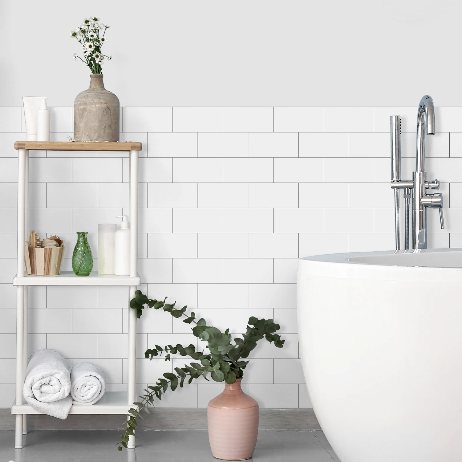 

Blank white self-adhesive wall sticker, 8x4 inch multi-purpose DIY, home and living room decoration sticker