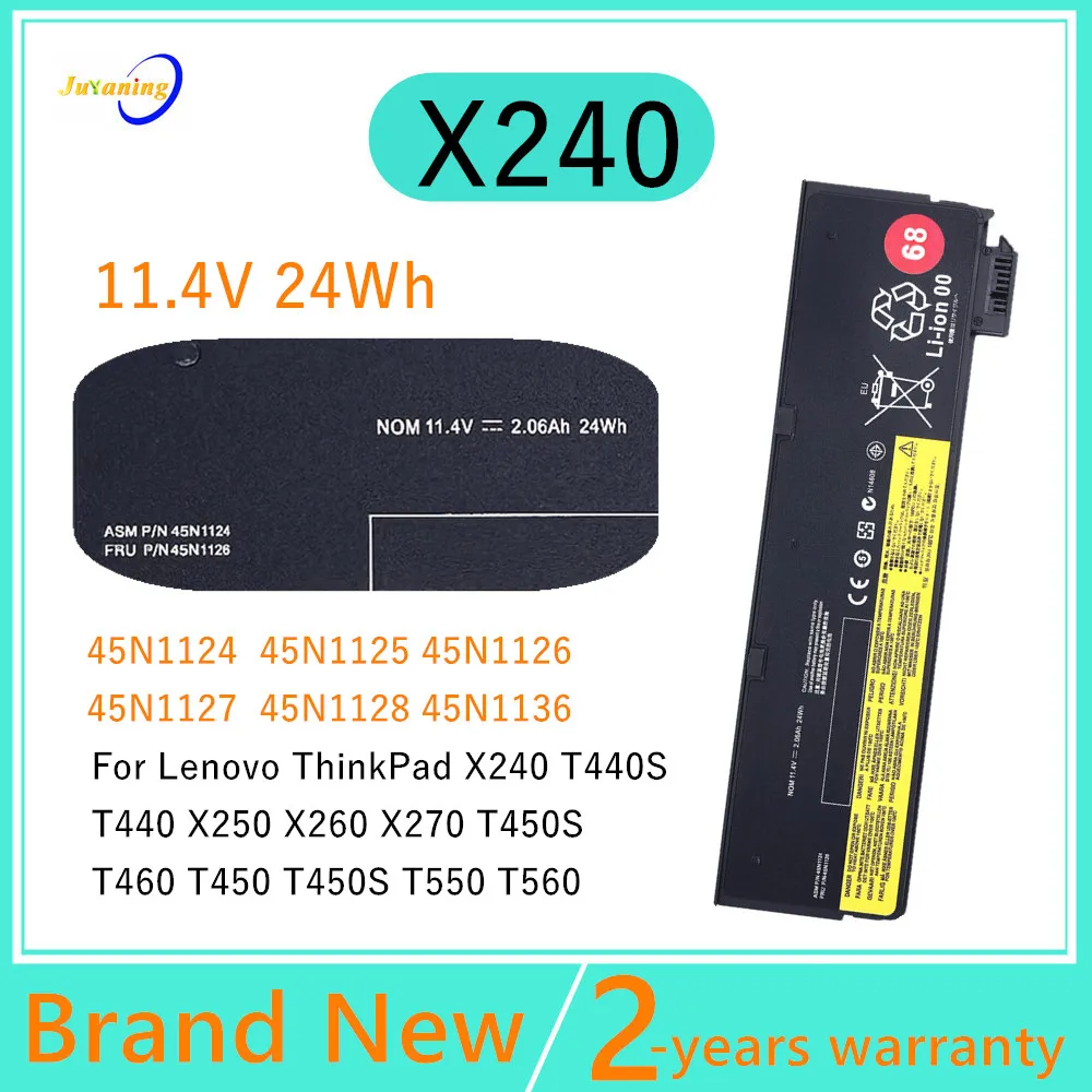 Laptop battery For Lenovo Thinkpad X240 T440 W550 T440S T450 T450S T460 T460P T470P T550 T560 X250 X260 X270 45N1125 45N1126