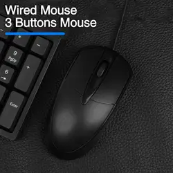 USB Wired Mouse 3 Buttons 1000DPI Low Latency Optical Mice Ergonomics Gaming Mouse for PC Laptop Computer