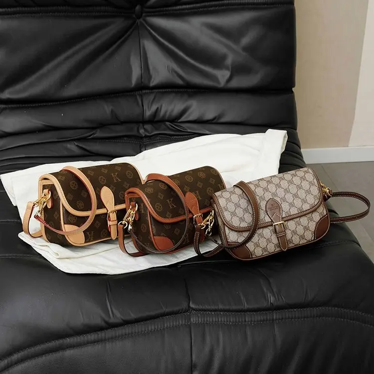 

Винтажная сумка подмышки с цветными блоками, текстурированная женская сумка через плечо с широким ремешком