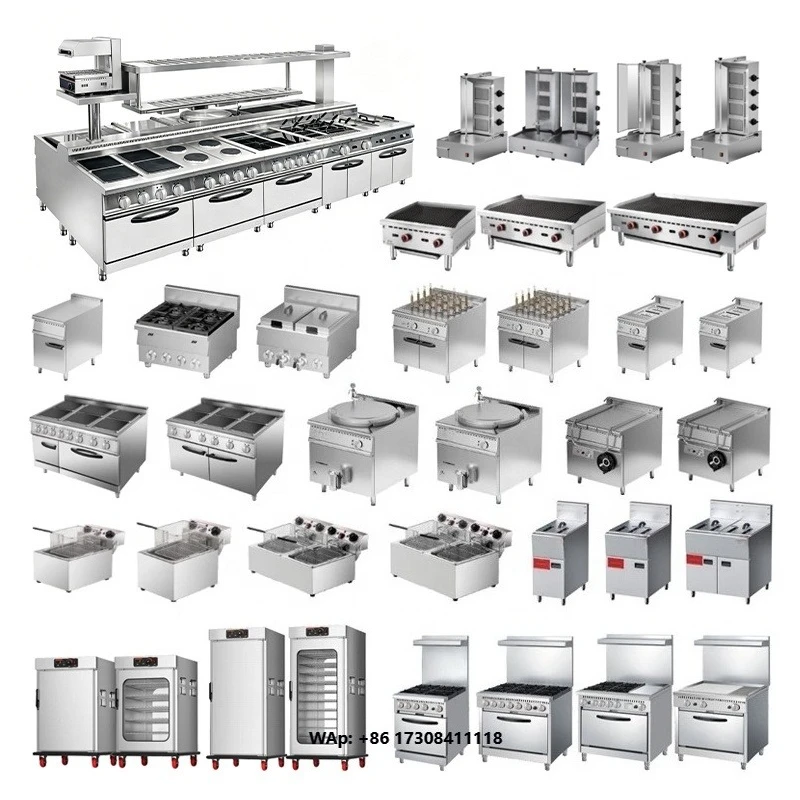 Commercial Western Kitchen Stainless Steel Electric Full Equipment Set Complete Restaurant Cooking Solution Hotel Cafe Bistro