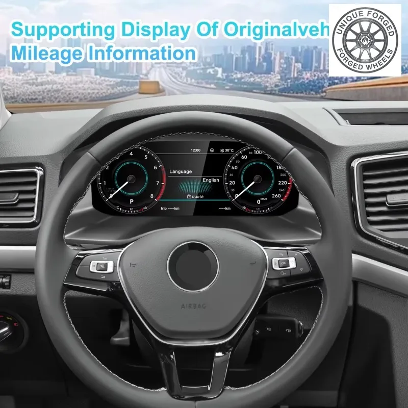 26 Style OEM Linux Digital Cluster For VW Amarok 2017-2020 LCD Instrument Panel Wireless Carplay Speedometer Digital Dashboard