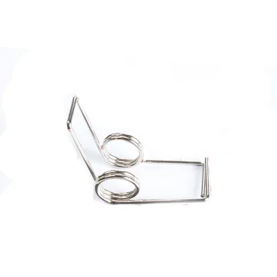 2 szt. średnica drutu 2 mm średnica zewnętrzna 20 mm liczba zwojów 2 pierścienie podwójna skrętna sprężyna skrętna niklowana długość narożnika 41 mm