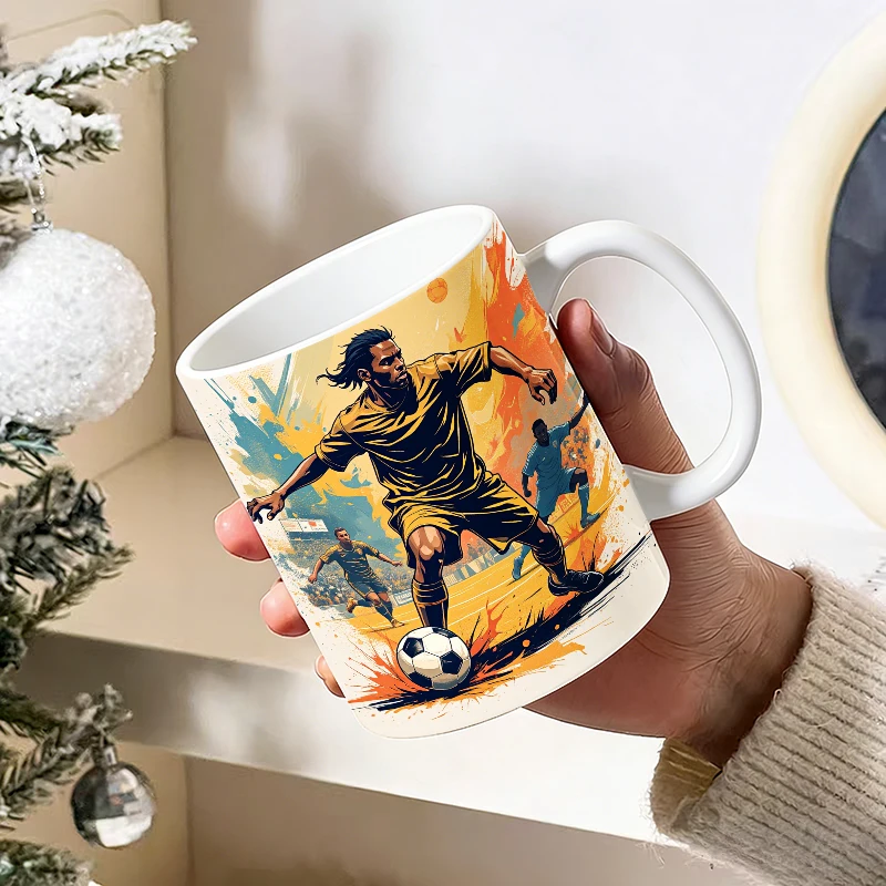 Soccer Action - Dynamic Sports Button Pattern Mug with a bottle opener function of 2026 Major Football Event