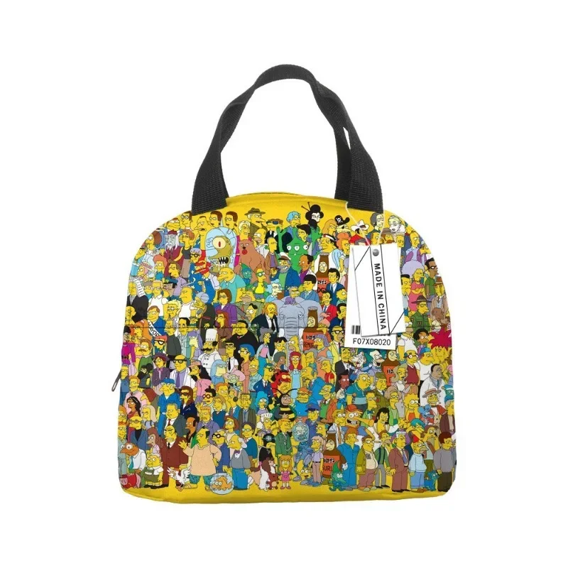 The Simpsons Lunch Bags Travel Thermal Breakfast Box Cosplay Kids School Convenient Lunch Box Tote Food Bags Portable Ice Bag