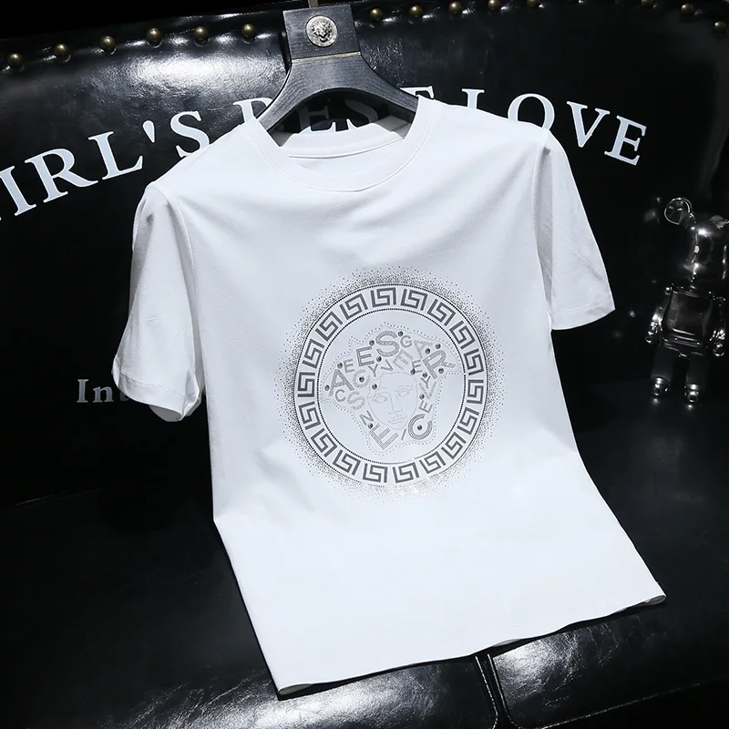 High Quality Mercerized Cotton Casual Short-Sleeved T-shirt Men's Summer 2024 New Slim Fit T-shirt