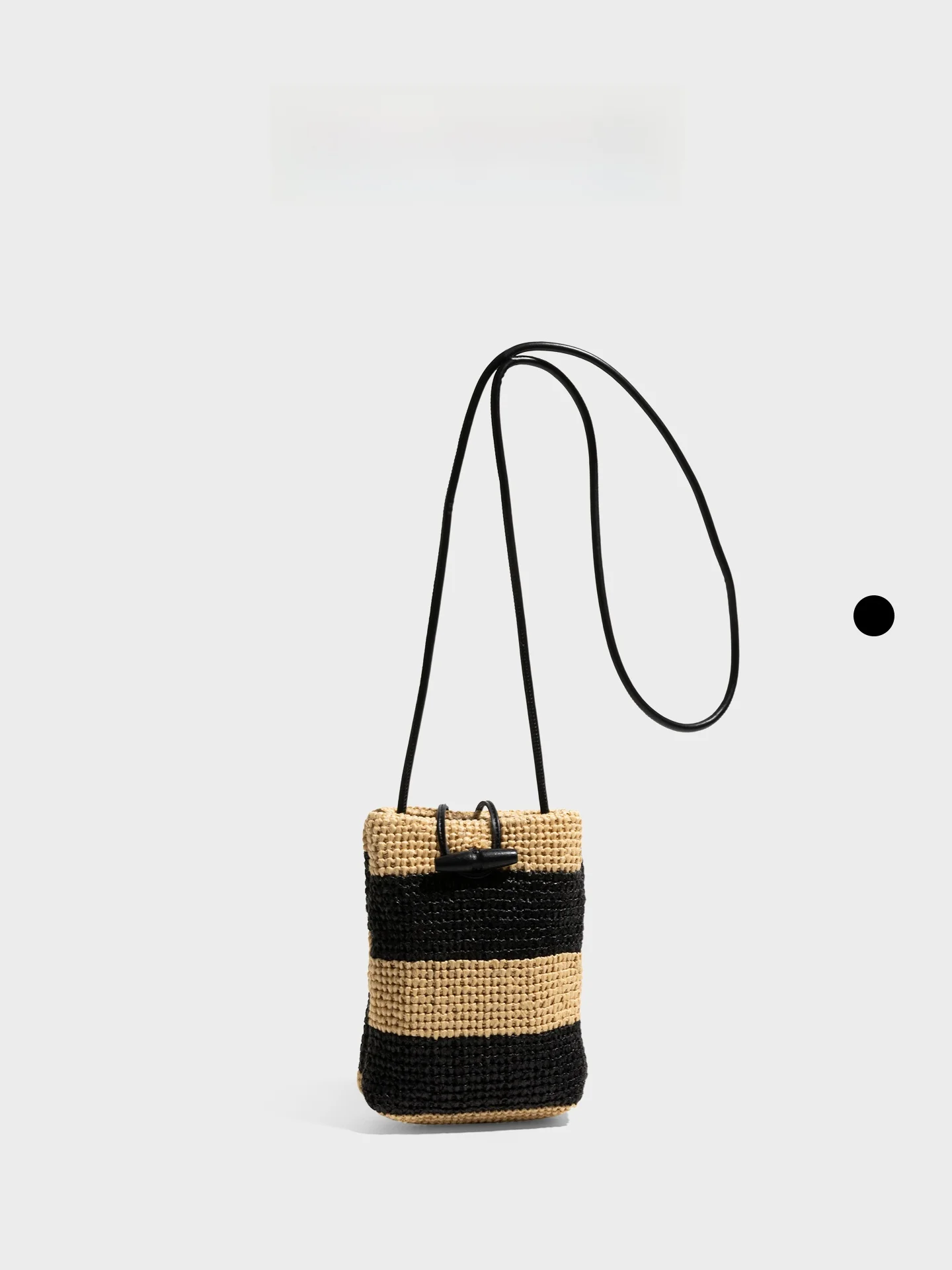 

Girls Straw Woven Bag Crossbody Phone Bag Korean Style Ins Stripes Bucket Shape Single Shoulder Cotton Holiday Style