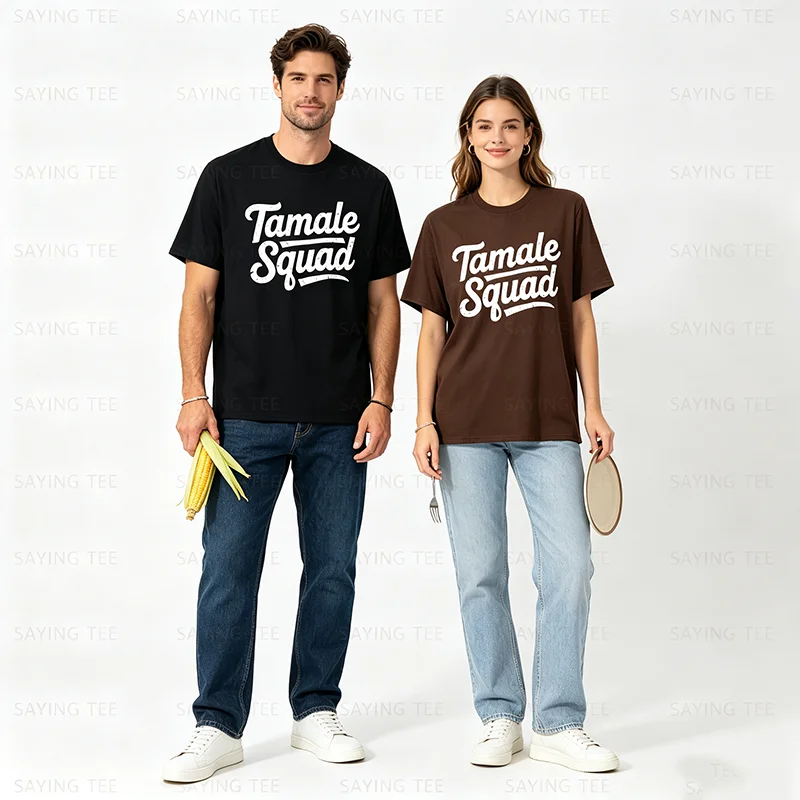 Tamale Squad Shirt – Lustiges T-Shirt mit mexikanischem Essen und Familienmotiv, Y2k-Buchstaben, bedrucktes, personalisiertes Spruch-T-Shirt, weiche Baumwollkleidung – Detail 6