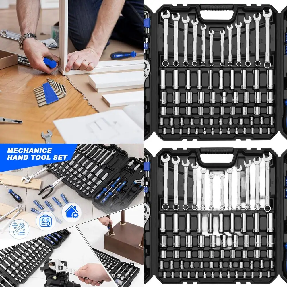 

240-Piece Comprehensive SAE/Metric Tool Kit for Automotive Repair with Portable Storage Box