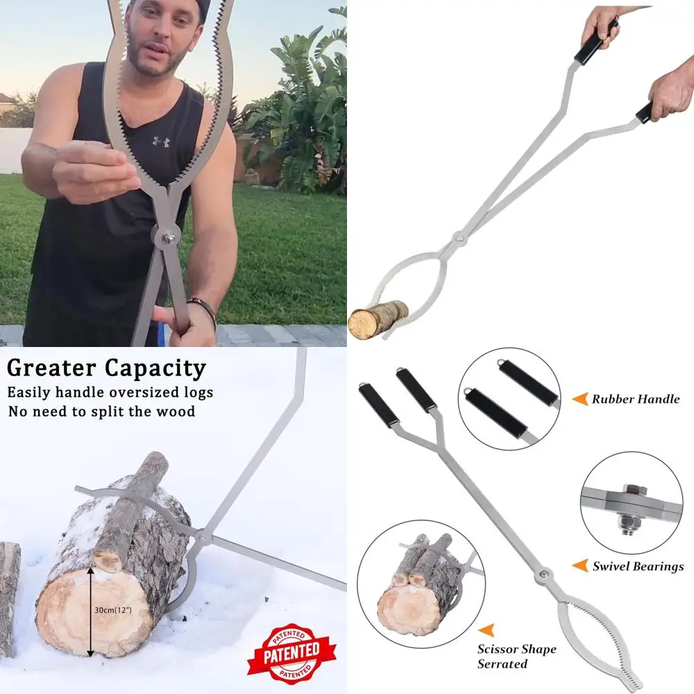 

Stainless Steel 40 Fire Tongs for Firewood, Suitable for Indoor Fireplaces, Outdoor Fire Pits, Bonfires, and Camping