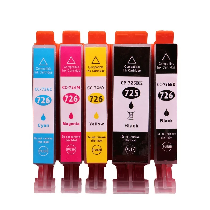 

Чернильный Путь 5 шт. 1 набор чернильных картриджей для PGI-725 CLI-726 IP4870/MG5170/MG5270/MG8170/MG6170/MX886/IX6560/MG6270/MG8270