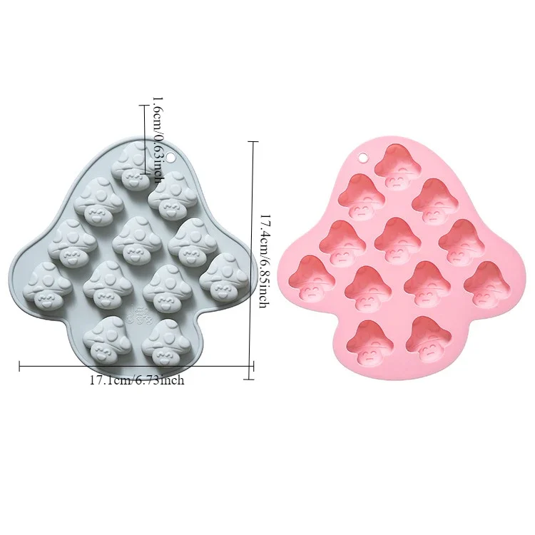 12-hole Mushroom Shape Silicone Mold Fondant Cake Chocolate Mold Ice Cube Cake Mould  Cake Decoration Accessories