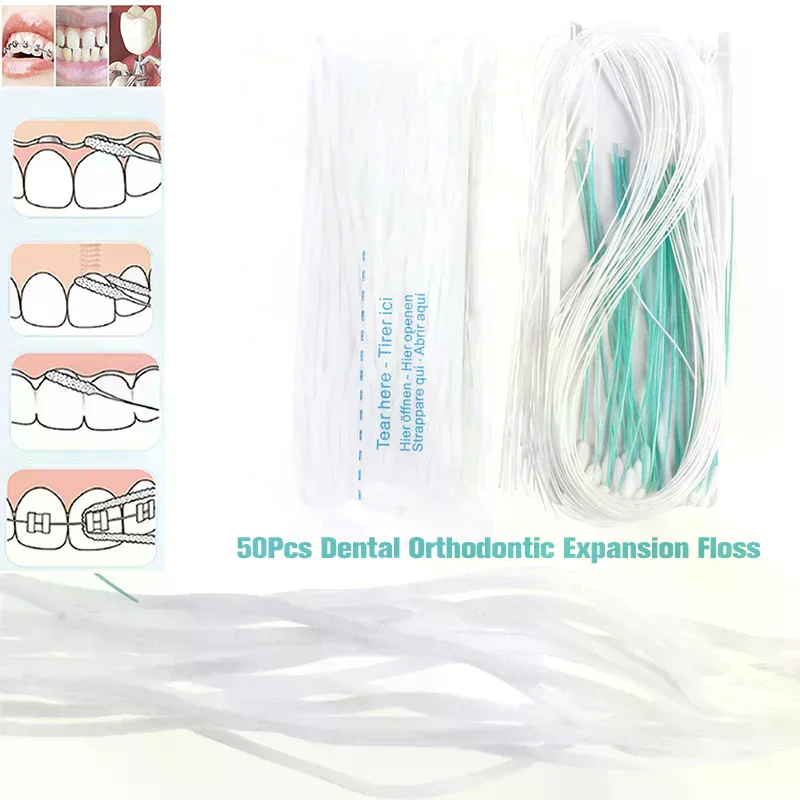 /ACR/Toothpick Tool Floss Threaders Tooth Floss Holders Between Braces Bridge Hilo Dental Oral Clean 50pcs