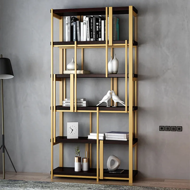 

Bookshelf Floor-to-ceiling storage shelf Study bookcase Model room display shelf Household storage creative shelf