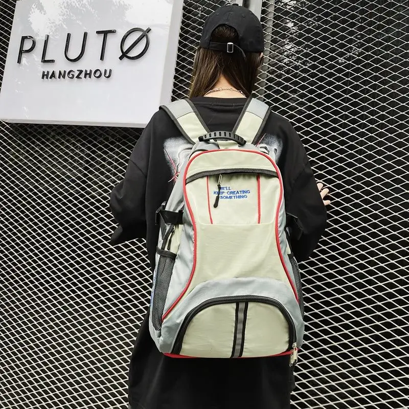 Mochila de Nylon Splicing Mochila Leve Mochila de Viagem Lazer na Moda, Grande Capacidade, Nova Marca Designer, Coreano, 2024