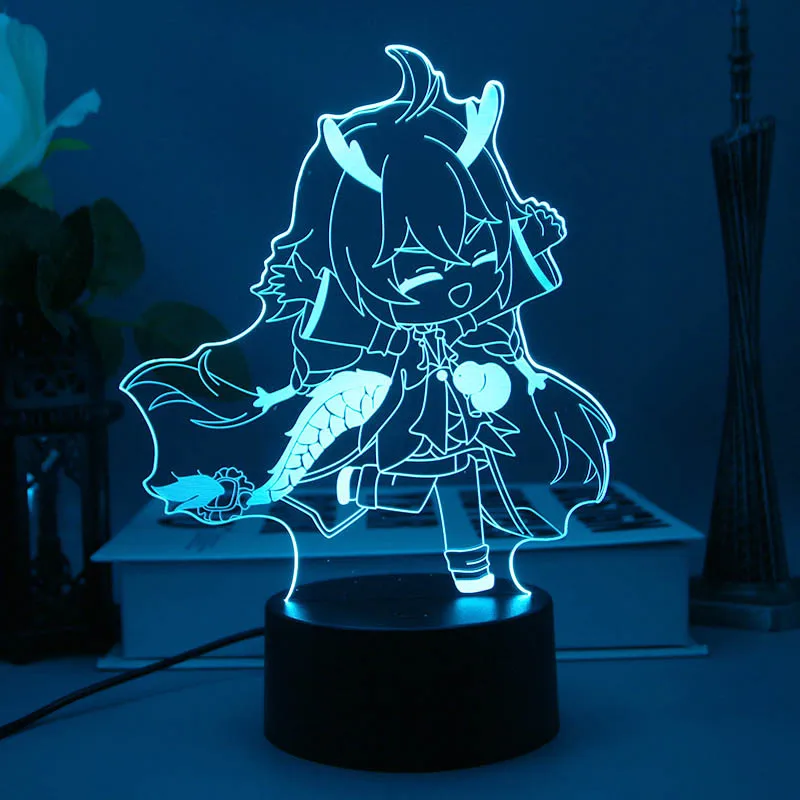 Bailu March 7 Creative Table Lamp Toy Children Decoration Gi New Honkai Star Rail Figure 3d Led Night Light Jingyuan Decoration