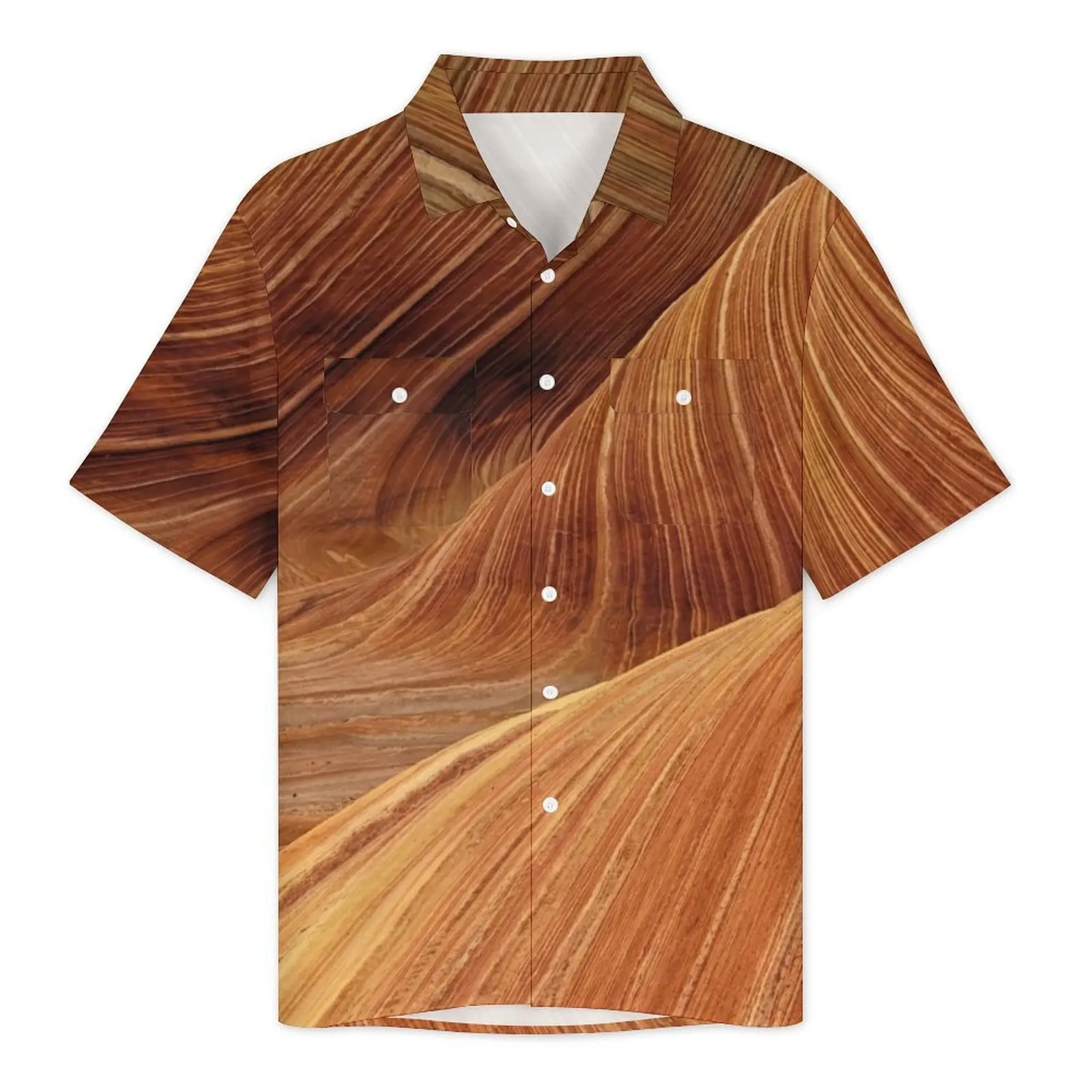 Desert Sands Casual Shirt Sahara Print Elegant Hawaii Shirts Male Short-Sleeve Beach Streetwear Custom Oversize Blouses