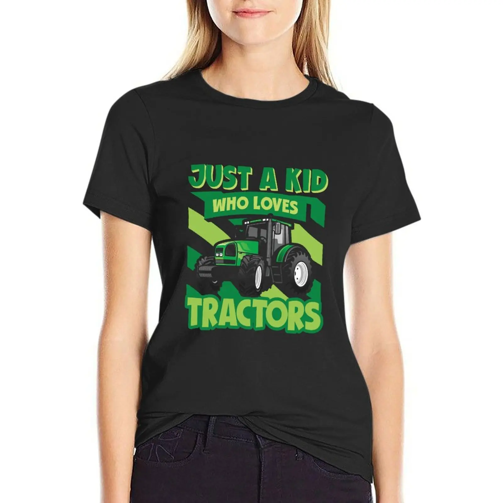 Boys Tractor Lovers Just a Kid Who Loves Tractors T-Shirt cute tops shirts graphic tees vintage sports fans Woman clothing