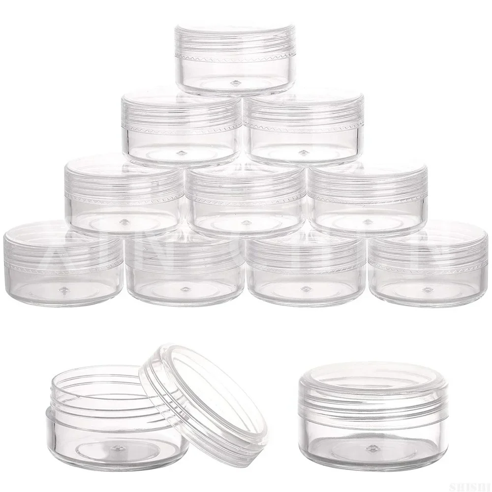 Frasco de plástico vacío para cosméticos, botellas transparentes para muestras, cuentas de crema de maquillaje, contenedor de joyería DIY, 2g, 3g, 5g, 10g, 15g, 20g, 10 unidades