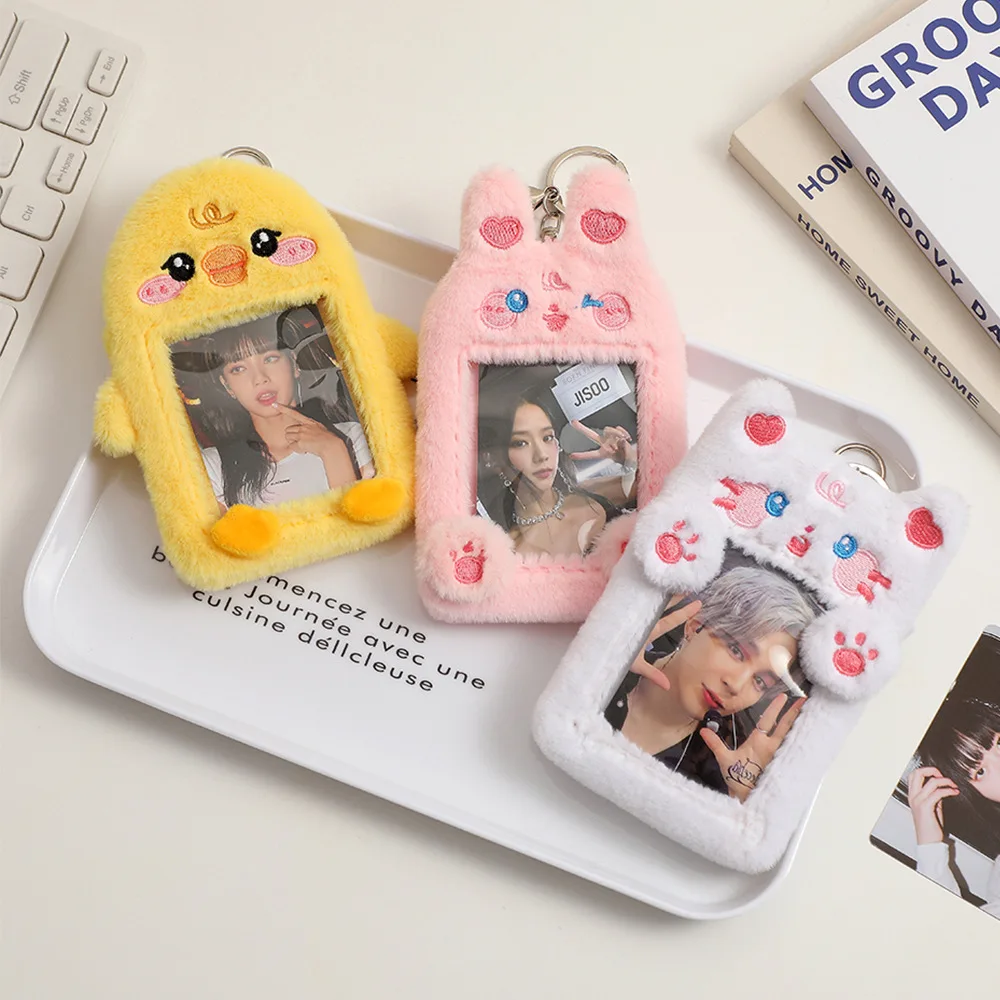 Korean Cartoon Plush Photo Frame Cute Card Case Original Girl Idol Album Card Display Hanger Student Stationery Picture Frames