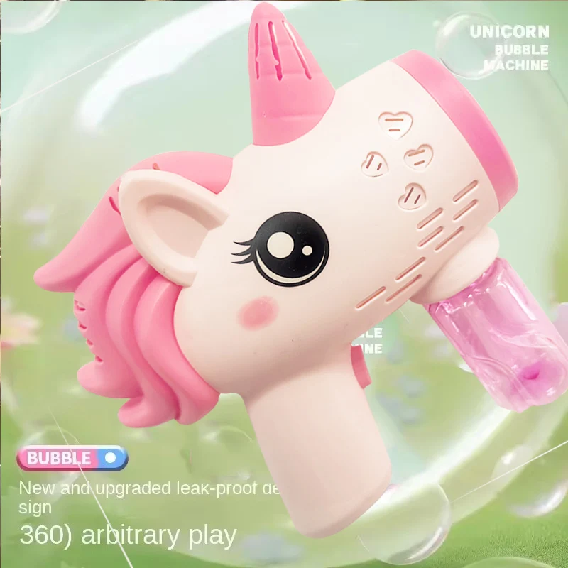 Unicorn Bubbles Machine Automatic Soap Blower Bubble Blowing Toy Electric Bubble Gun Outdoor Party Games Toy